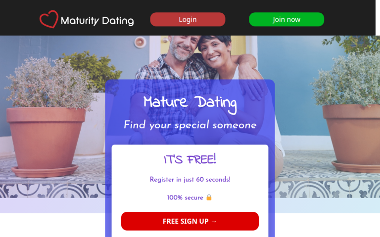 maturitydating.co.uk Reviews & Reviews Website Screenshot