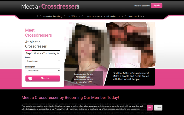 meetacrossdresser.com Reviews & Reviews Website Screenshot