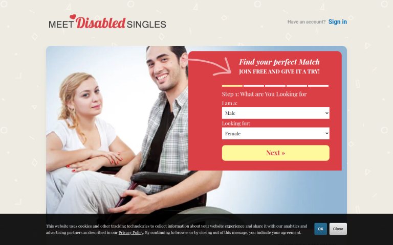 meetdisabledsingles.com Reviews & Reviews Website Screenshot