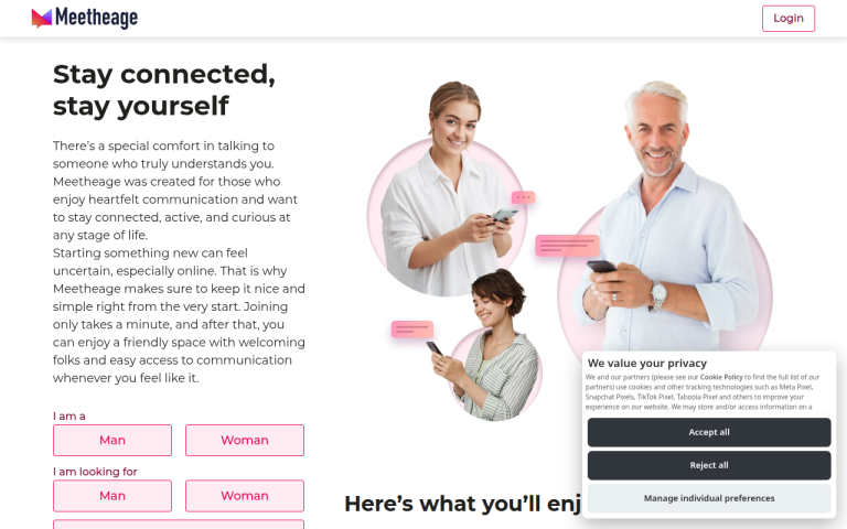 meetheage.com Reviews & Reviews Website Screenshot