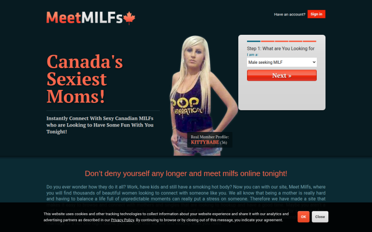 meetmilfs.ca Reviews & Reviews Website Screenshot