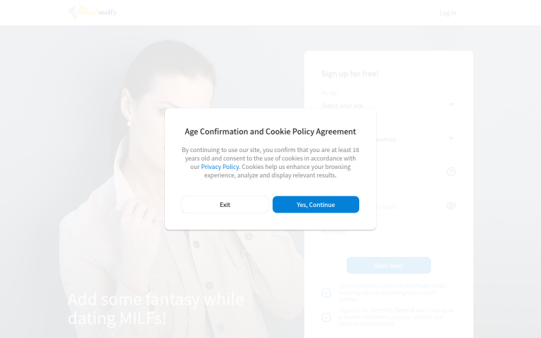 meetmilfy.com Reviews & Reviews Website Screenshot