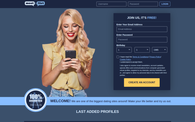 meetnflirt.com Reviews & Reviews Website Screenshot