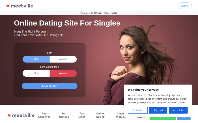 meetville.com Reviews & Reviews Website Screenshot