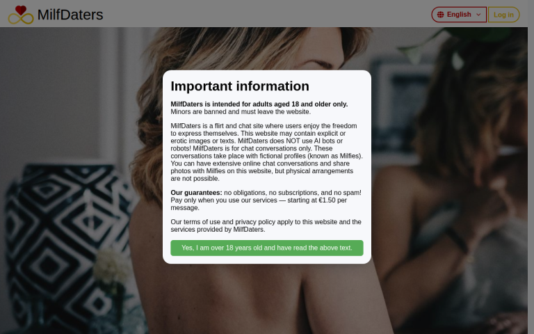 milfdaters.com Reviews & Reviews Website Screenshot