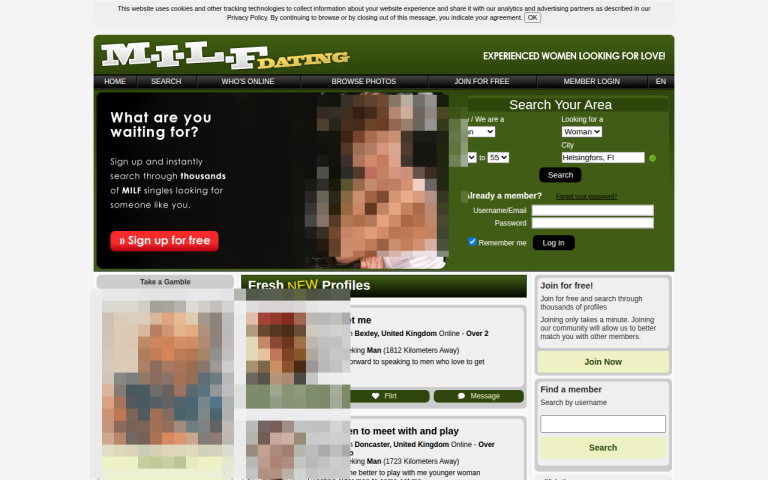 milfdating.com Reviews & Reviews Website Screenshot