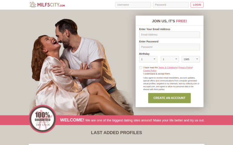 milfscity.com Reviews & Reviews Website Screenshot