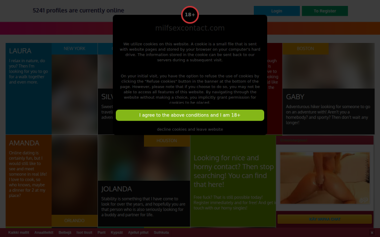 milfsexcontact.com Reviews & Reviews Website Screenshot