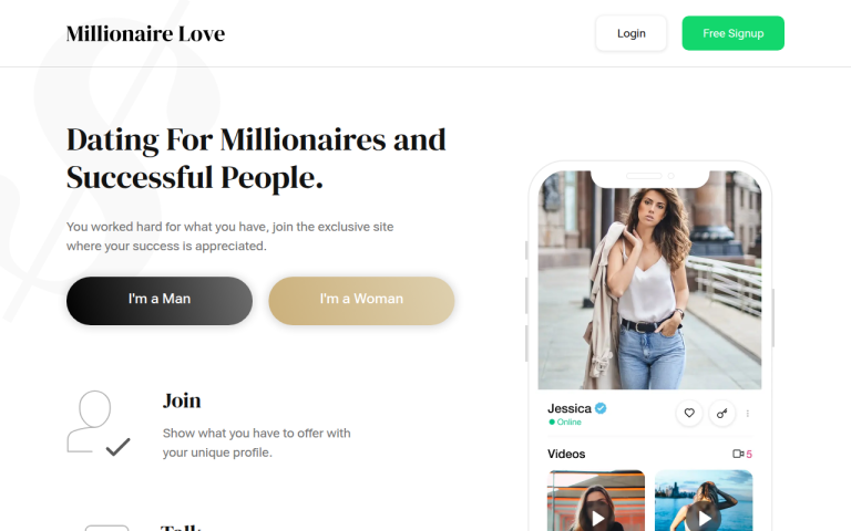 millionairelove.com Reviews & Reviews Website Screenshot