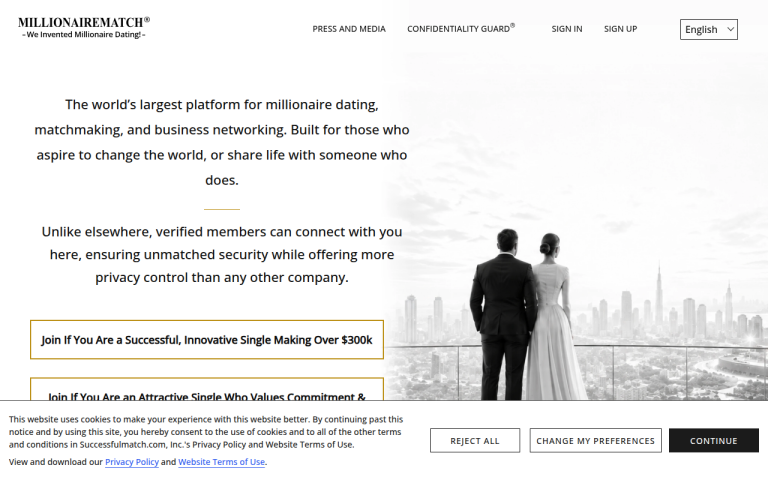 millionairematch.com Reviews & Reviews Website Screenshot