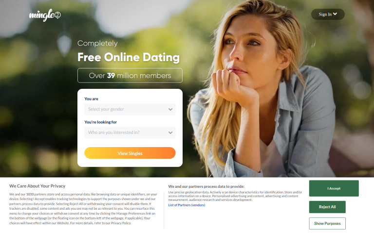 mingle2.com Reviews & Reviews Website Screenshot
