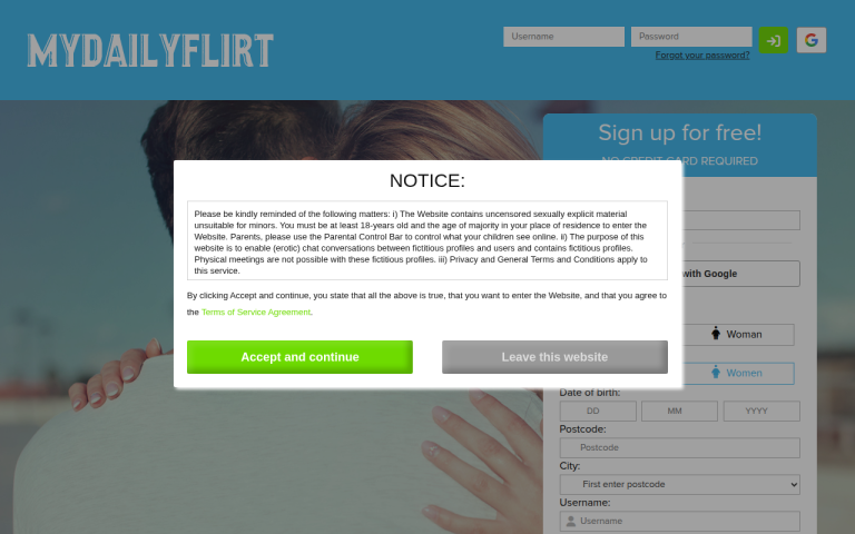 mydailyflirt.com Reviews & Reviews Website Screenshot