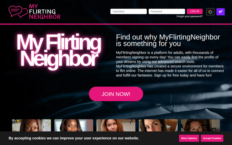 myflirtingneighbor.com Reviews & Reviews Website Screenshot