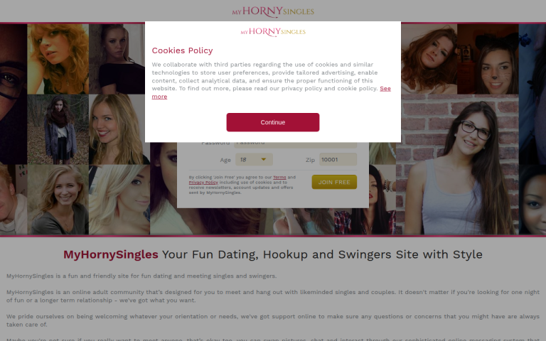 myhornysingles.com Reviews & Reviews Website Screenshot