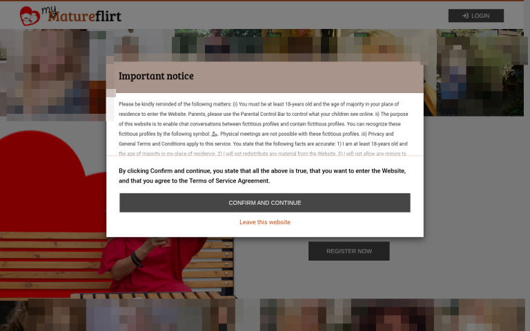 mymatureflirt.com Reviews & Reviews Website Screenshot