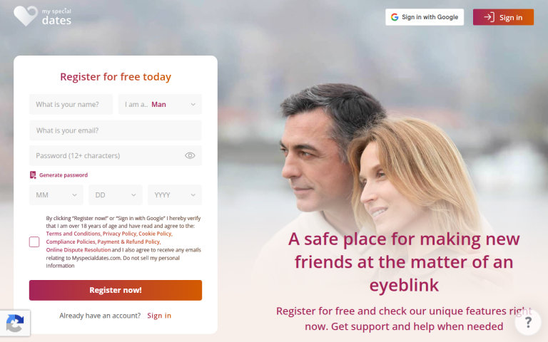 myspecialdates.com Reviews & Reviews Website Screenshot