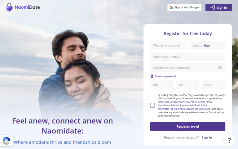 naomidate.com Reviews & Reviews Website Screenshot