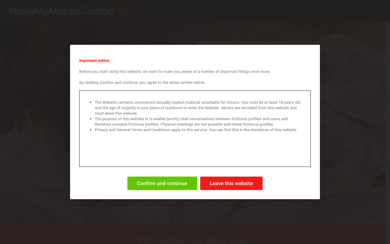naughtymaturecontact.com Reviews & Reviews Website Screenshot