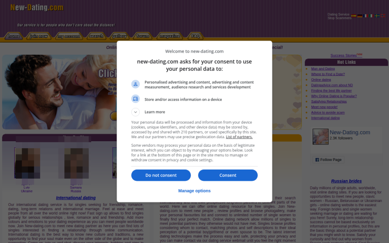 new-dating.com Reviews & Reviews Website Screenshot