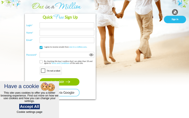 one-in-a-million.com Reviews & Reviews Website Screenshot