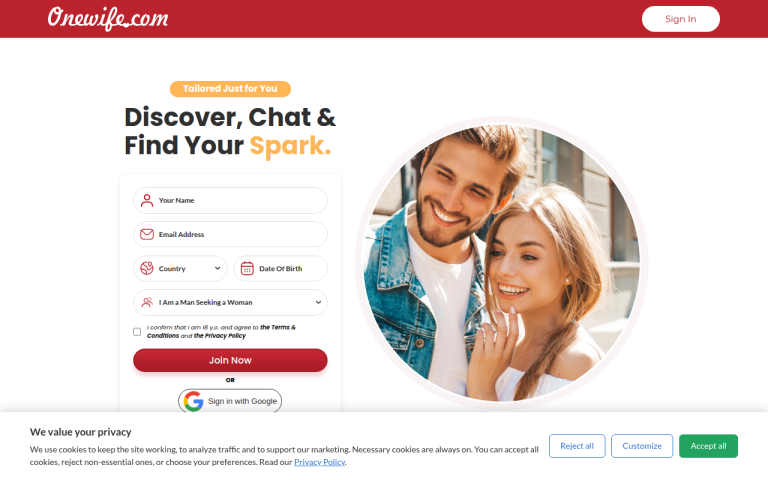 onewife.com Reviews & Reviews Website Screenshot