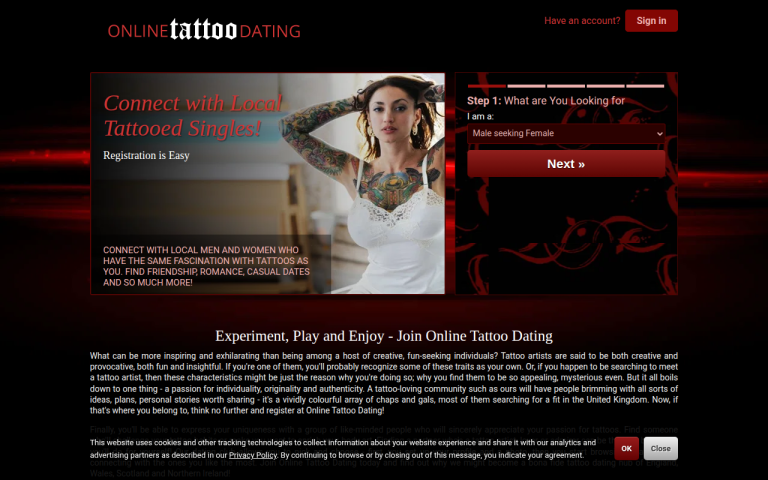 onlinetattoodating.com Reviews & Reviews Website Screenshot