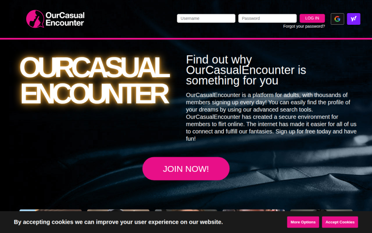 ourcasualencounter.com Reviews & Reviews Website Screenshot