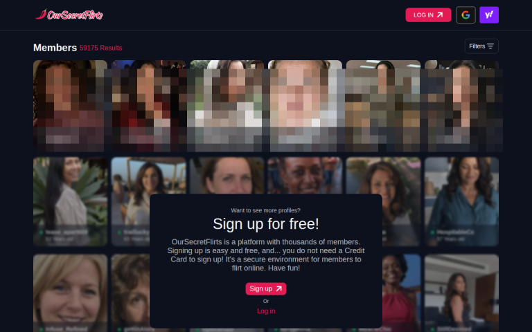 oursecretflirts.com Reviews & Reviews Website Screenshot