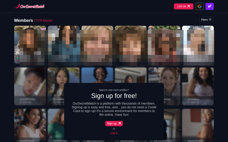 oursecretmatch.com Reviews & Reviews Website Screenshot