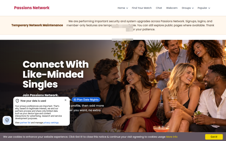 passionsnetwork.com Reviews & Reviews Website Screenshot