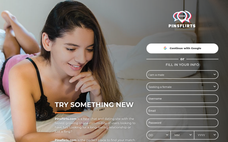 pinsflirts.com Reviews & Reviews Website Screenshot