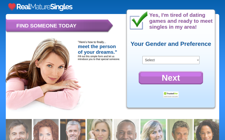 realmaturesingles.com Reviews & Reviews Website Screenshot