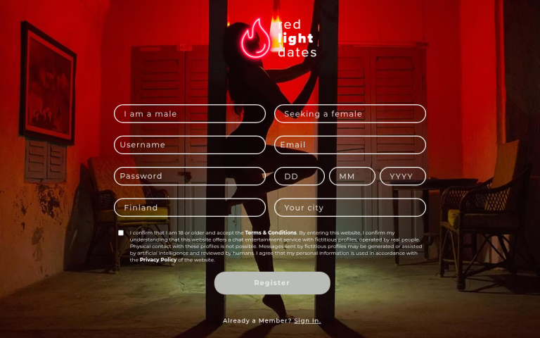 redlightdates.com Reviews & Reviews Website Screenshot