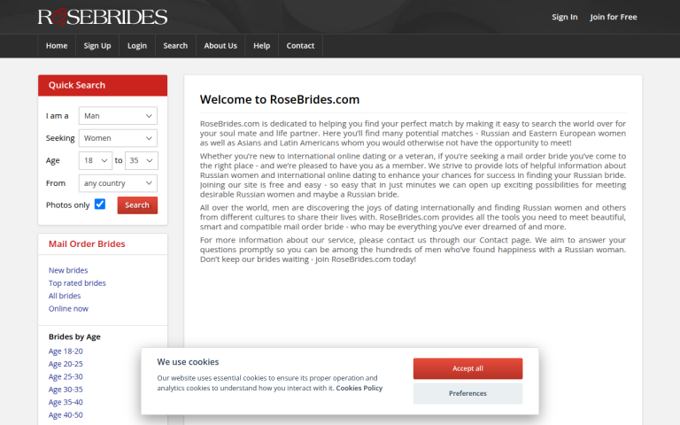 rosebrides.com Reviews & Reviews Website Screenshot