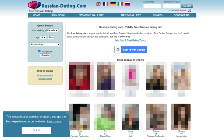 russian-dating.com Reviews & Reviews Website Screenshot
