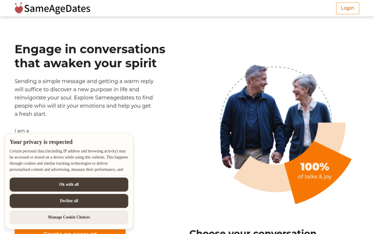 sameagedates.com Reviews & Reviews Website Screenshot