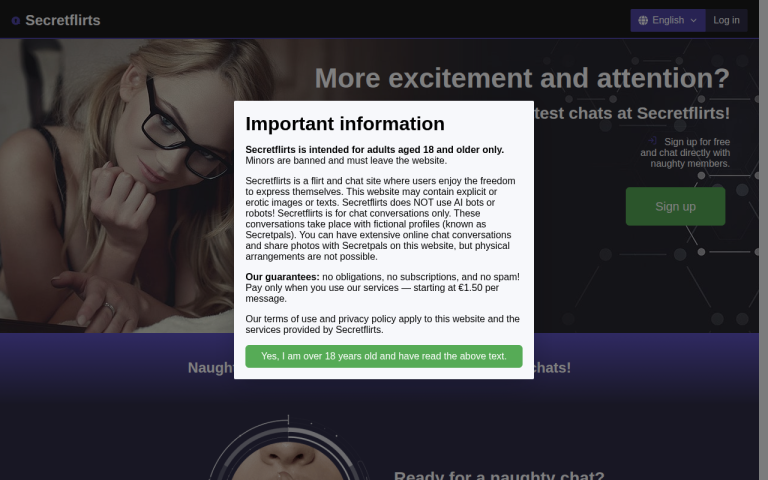 secretflirts.net Reviews & Reviews Website Screenshot