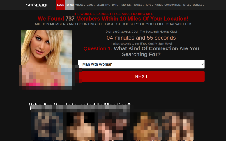 sexsearchcom.com Reviews & Reviews Website Screenshot