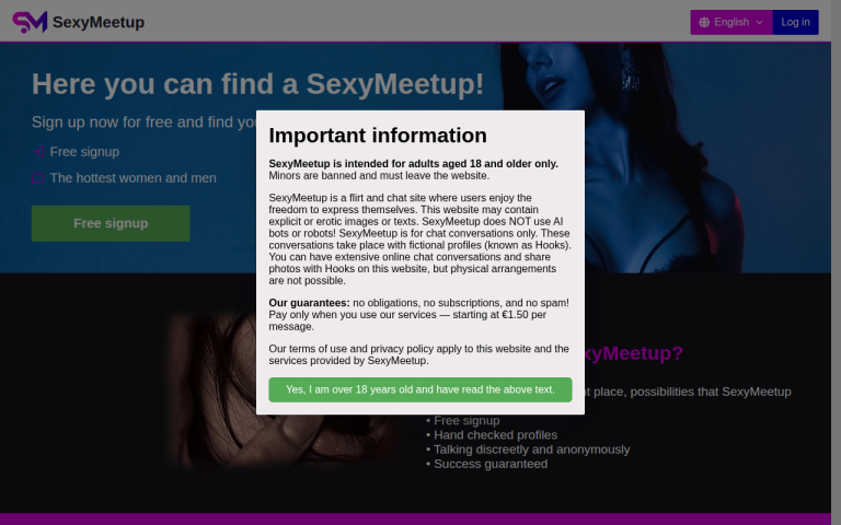 sexymeetup.com Reviews & Reviews Website Screenshot