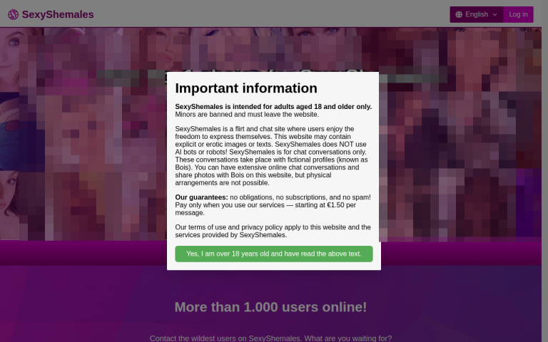 sexyshemales.net Reviews & Reviews Website Screenshot