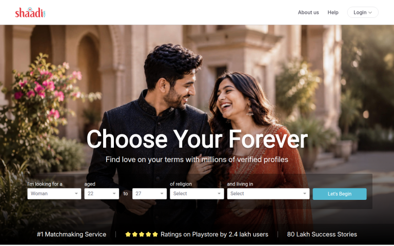 shaadi.com Reviews & Reviews Website Screenshot