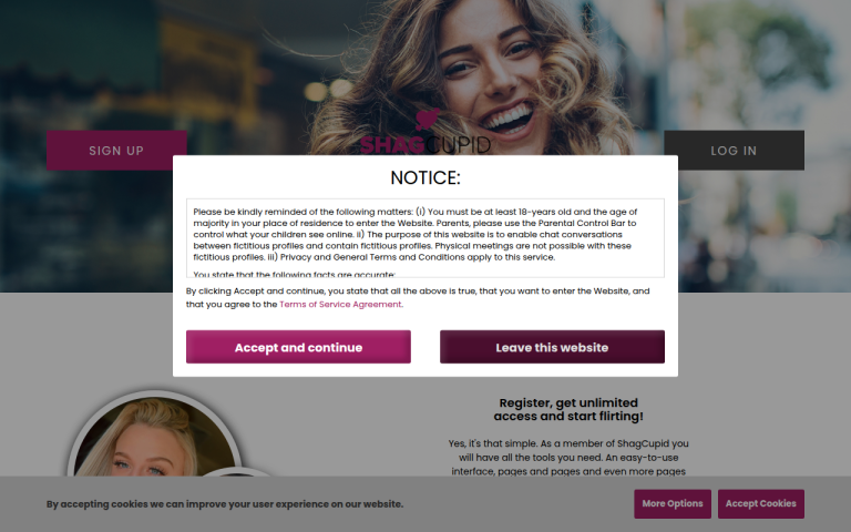 shagcupid.com Reviews & Reviews Website Screenshot