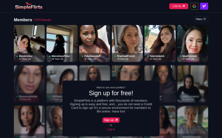 simpleflirts.com Reviews & Reviews Website Screenshot