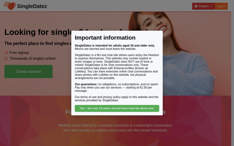 singledatez.com Reviews & Reviews Website Screenshot