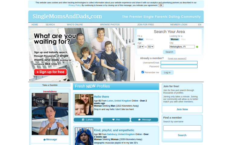 singlemomsanddads.com Reviews & Reviews Website Screenshot