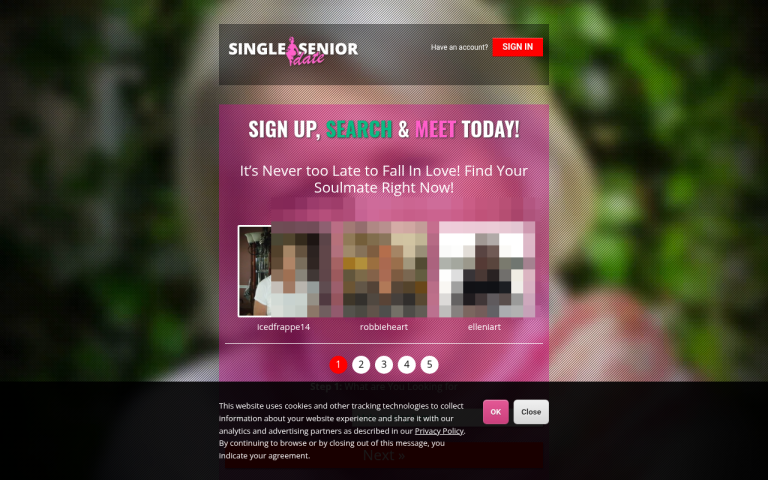 singleseniordate.com Reviews & Reviews Website Screenshot