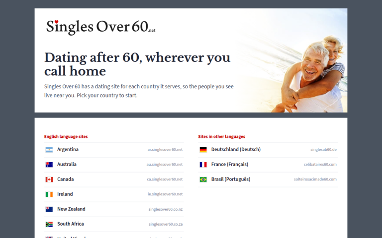 singlesover60.net Reviews & Reviews Website Screenshot