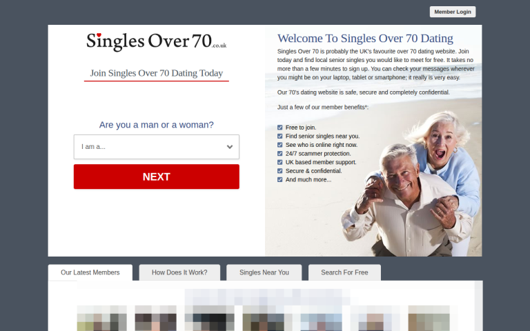 singlesover70.co.uk Reviews & Reviews Website Screenshot