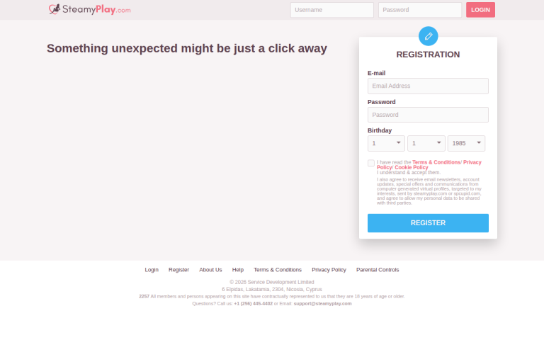 steamyplay.com Reviews & Reviews Website Screenshot