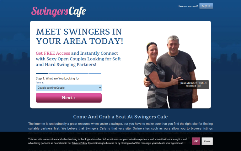 swingerscafe.com Reviews & Reviews Website Screenshot